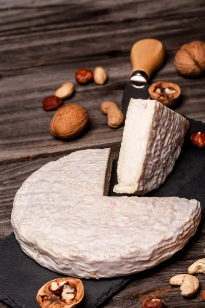 Queso Italiano Francés Tipo Queso Brie Queso Camembert Queso Brie — Foto de Stock