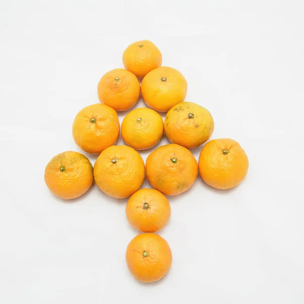 Tangerinas Sobre Fundo Branco — Fotografia de Stock