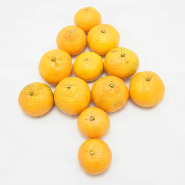 Tangerinas Sobre Fundo Branco — Fotografia de Stock