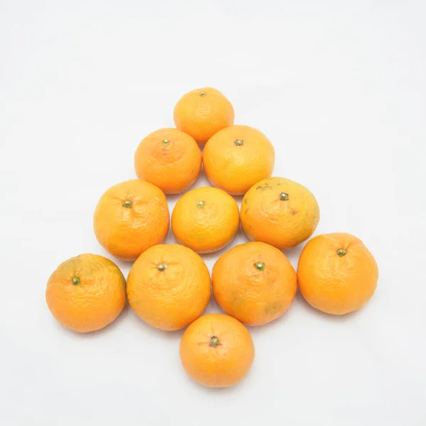 Mandarine Fundal Alb — Fotografie, imagine de stoc