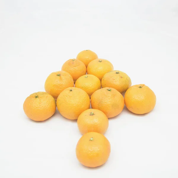 Mandarine Fundal Alb — Fotografie, imagine de stoc