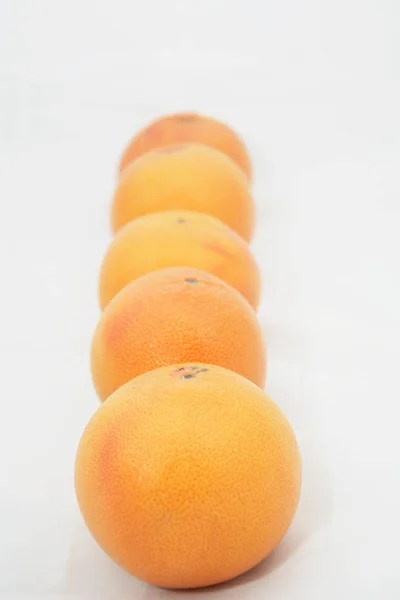 Grapefruit Fundal Alb — Fotografie, imagine de stoc