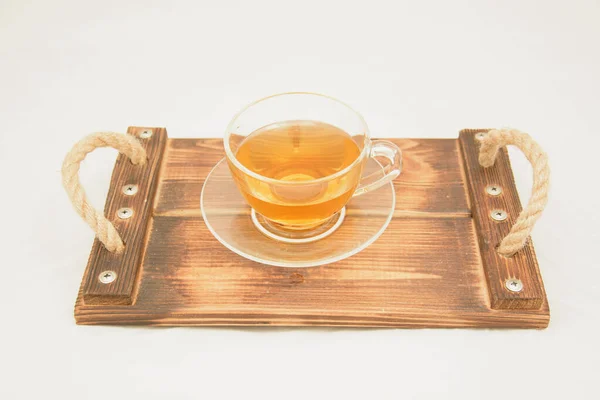 Zwei Tassen Grüner Tee Auf Weißem Hintergrund — Stockfoto