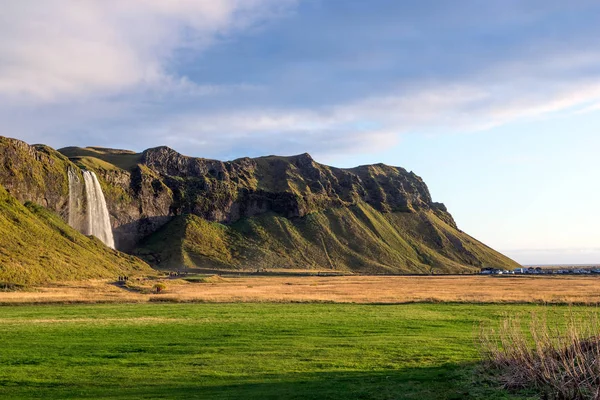 Seljalandsfoss Cachoeira Islândia — Fotografia de Stock