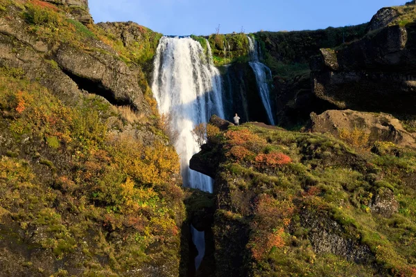 Seljalandsfoss Cachoeira Islândia — Fotografia de Stock