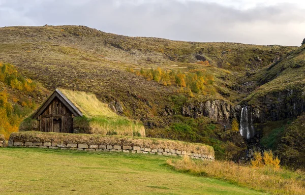 아이슬란드에서 잔디 홈 — 스톡 사진