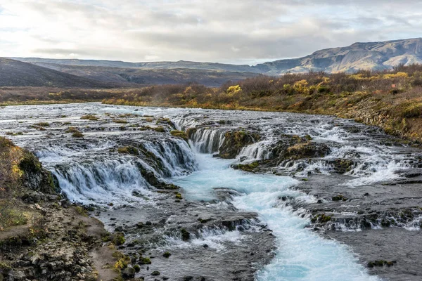 Bruarfoss wodospadu Islandii — Zdjęcie stockowe