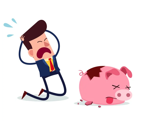 Desperate young businessman — Stock Vector