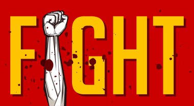 sıkılı yumruk vektör çizim