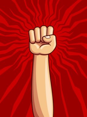 clenched fist vector illustration clipart