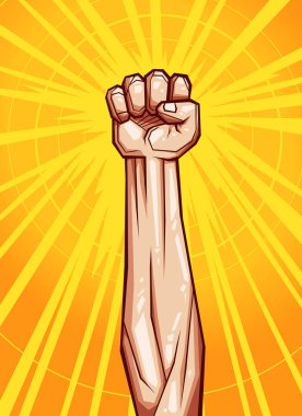 sıkılı yumruk vektör çizim