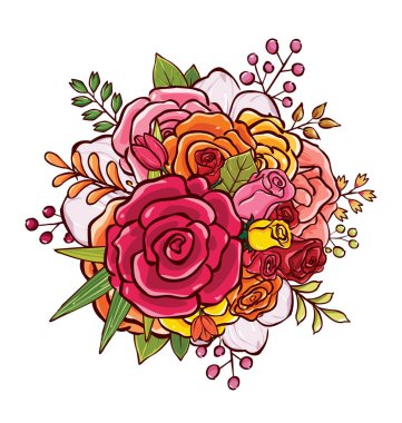 çiçek buketi vektör çizim