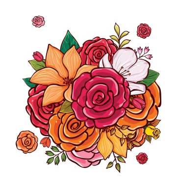 çiçek buketi vektör çizim