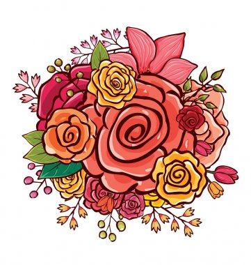 çiçek buketi vektör çizim