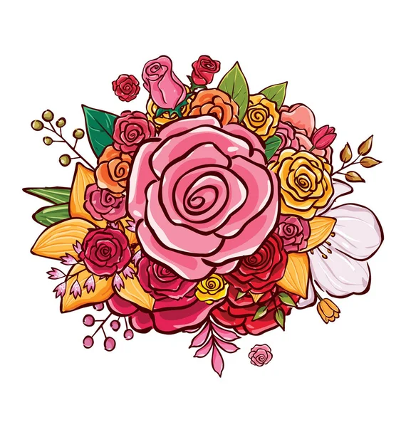 Blumenstrauß Vektor Illustration — Stockvektor