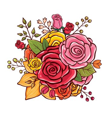 çiçek buketi vektör çizim