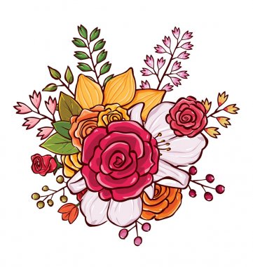 çiçek buketi vektör çizim