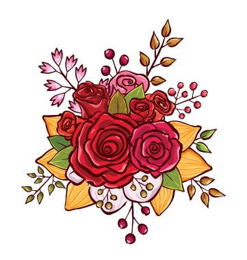 çiçek buketi vektör çizim