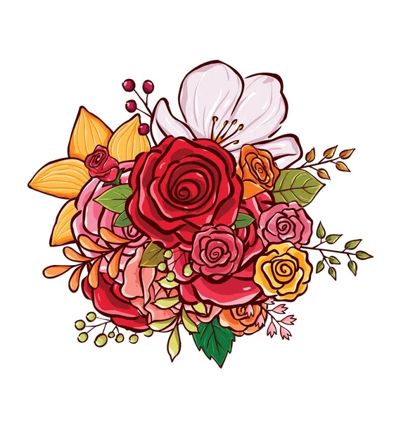 Bouquet de fleurs illustration vectorielle — Image vectorielle