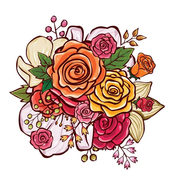 Flower bouquet vector illustration — Stock Vector