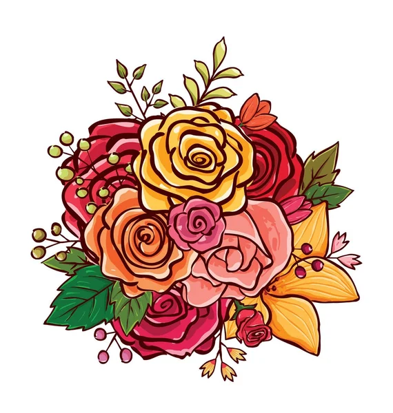 Blumenstrauß Vektor Illustration — Stockvektor