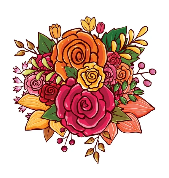 Bouquet de fleurs illustration vectorielle — Image vectorielle