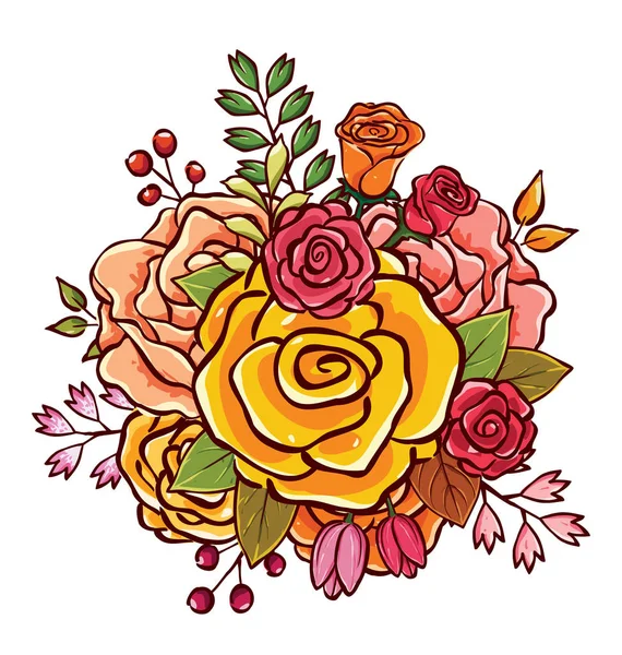 Blumenstrauß Vektor Illustration — Stockvektor