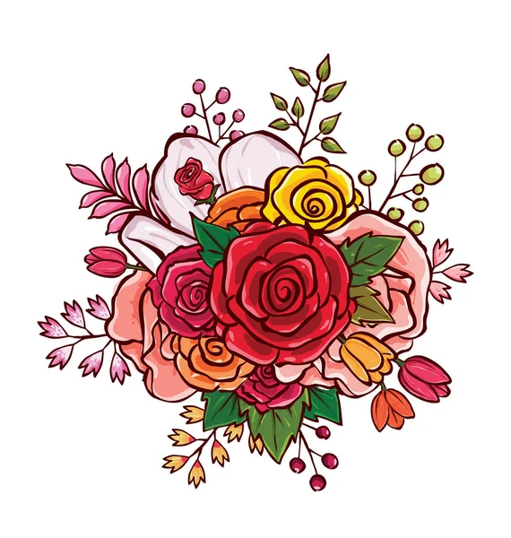 Bouquet de fleurs illustration vectorielle — Image vectorielle