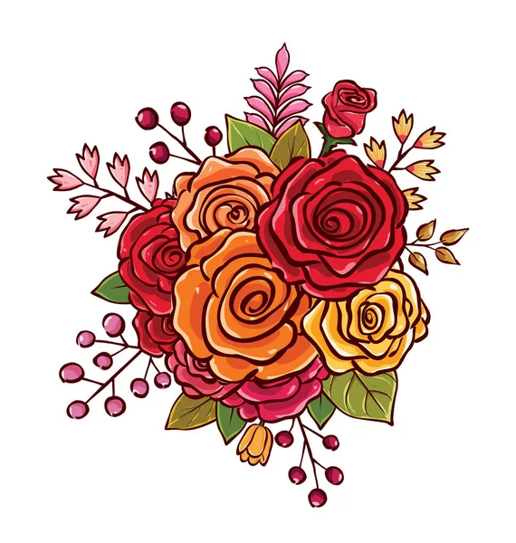 Bouquet de fleurs illustration vectorielle — Image vectorielle