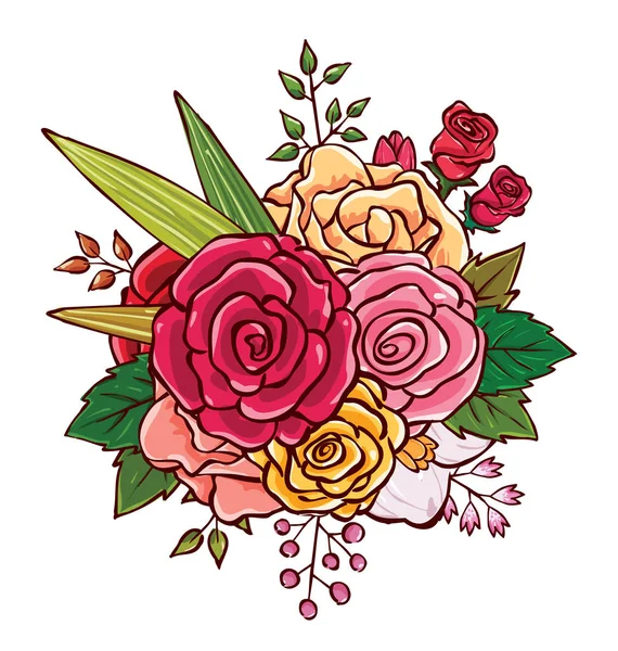 Bouquet de fleurs illustration vectorielle — Image vectorielle