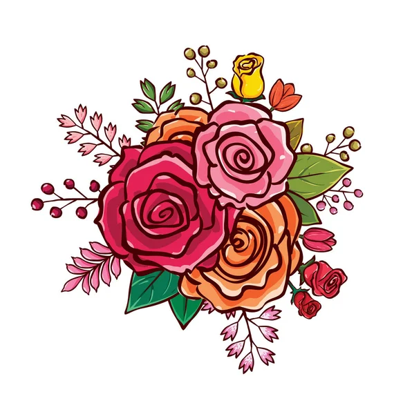 Ramo de flores vector ilustración — Vector de stock