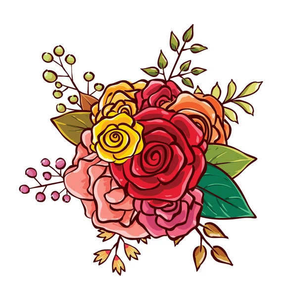 Bouquet de fleurs illustration vectorielle — Image vectorielle