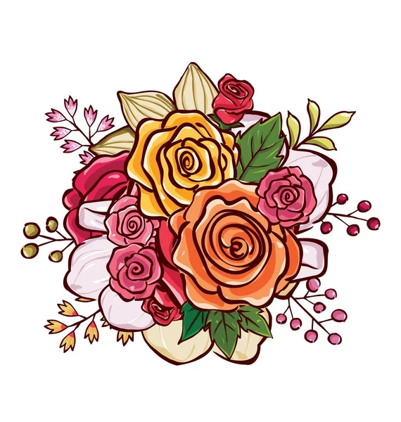 Blumenstrauß Vektor Illustration — Stockvektor