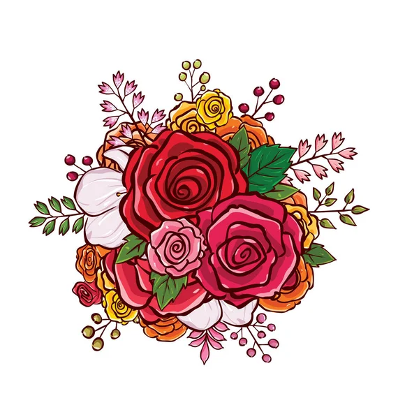 Ramo de flores vector ilustración — Vector de stock
