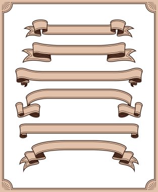 Şerit vektör grafik öğe koleksiyonu