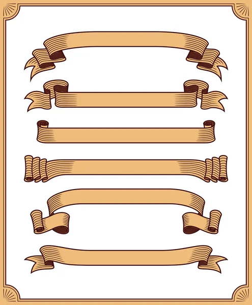 复古丝带矢量图形元素集合 — 图库矢量图片