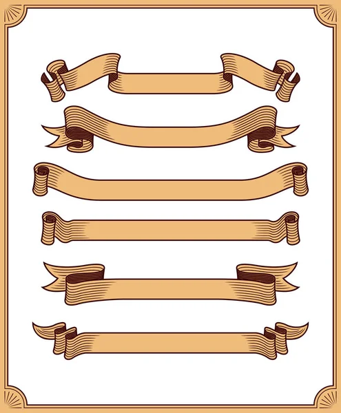 Collezione Elementi Grafici Vettoriali Nastro Retrò — Vettoriale Stock