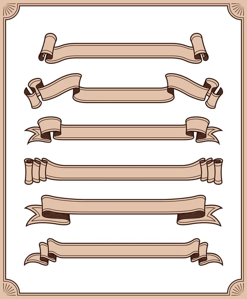 Retro Panglică Colecție Element Grafic Vectorial — Vector de stoc