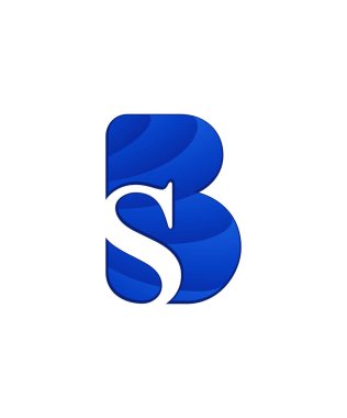 İlk harf logo mektup b negatif boşluk ile