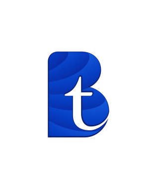 İlk harf logo mektup b negatif boşluk ile