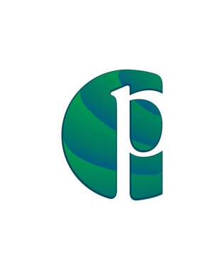 İlk harf logo harfi c negatif boşluk ile