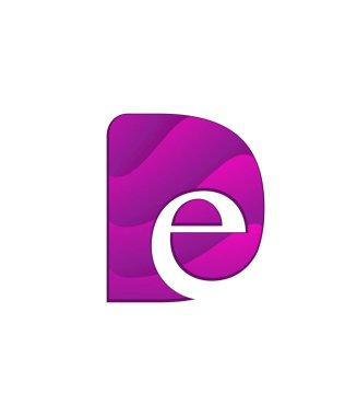 İlk harf logo mektup ile negatif alanı d