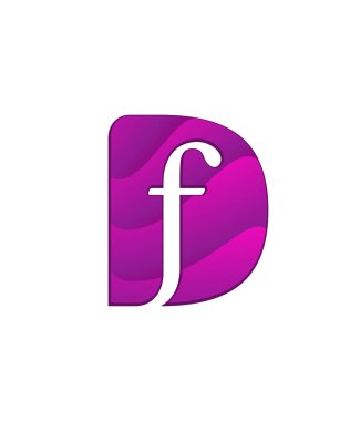 İlk harf logo mektup ile negatif alanı d