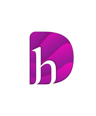 İlk harf logo mektup ile negatif alanı d