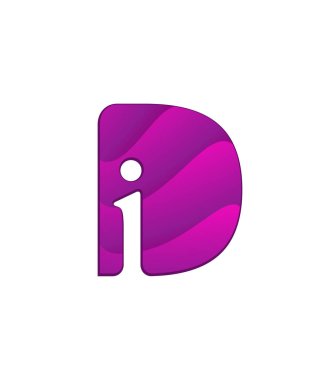 İlk harf logo mektup ile negatif alanı d