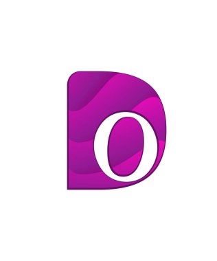 İlk harf logo mektup ile negatif alanı d