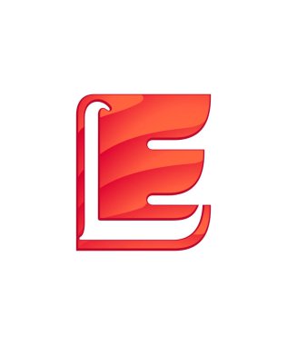 İlk harf logo harf e negatif boşluk ile