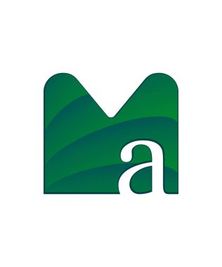 İlk harf logo mektup m ile negatif boşluk