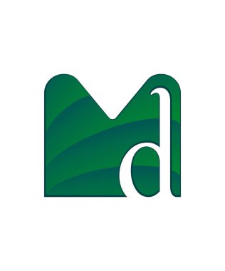 İlk harf logo mektup m ile negatif boşluk