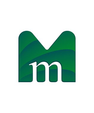 İlk harf logo mektup m ile negatif boşluk